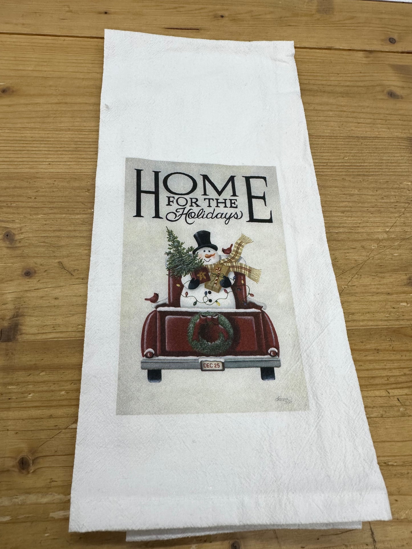 Home for the holidays hand towel