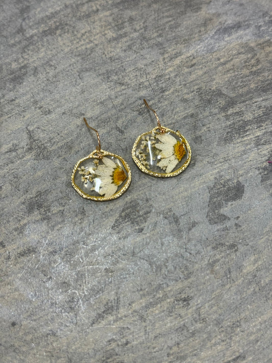 Acrylic & Floral Detail Earrings