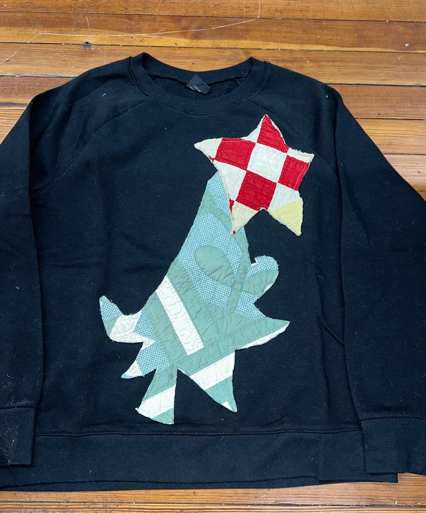 Christmas Tree Quilt Patchwork Sweatshirt
