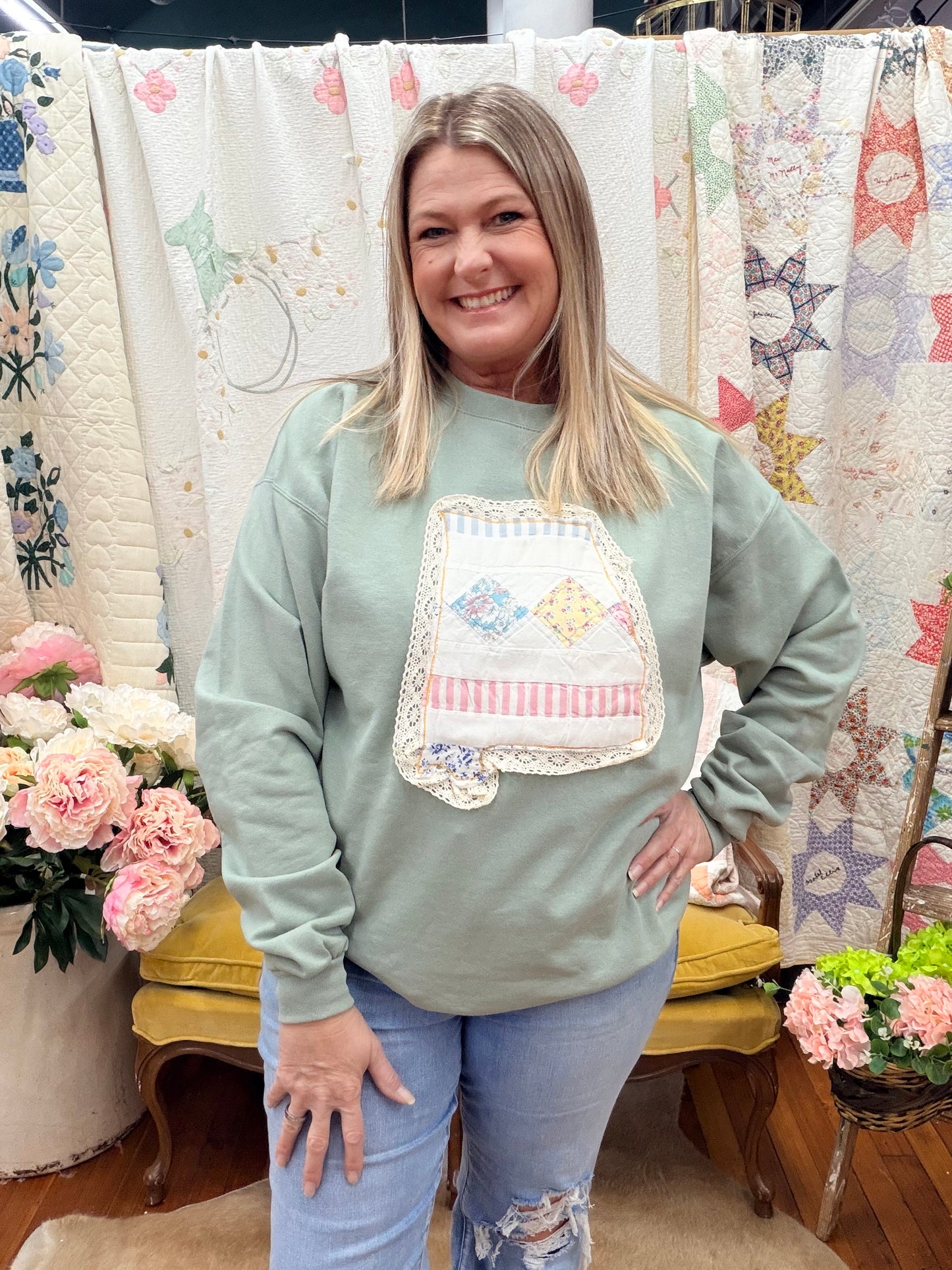 Quilted State of Alabama Sweatshirt