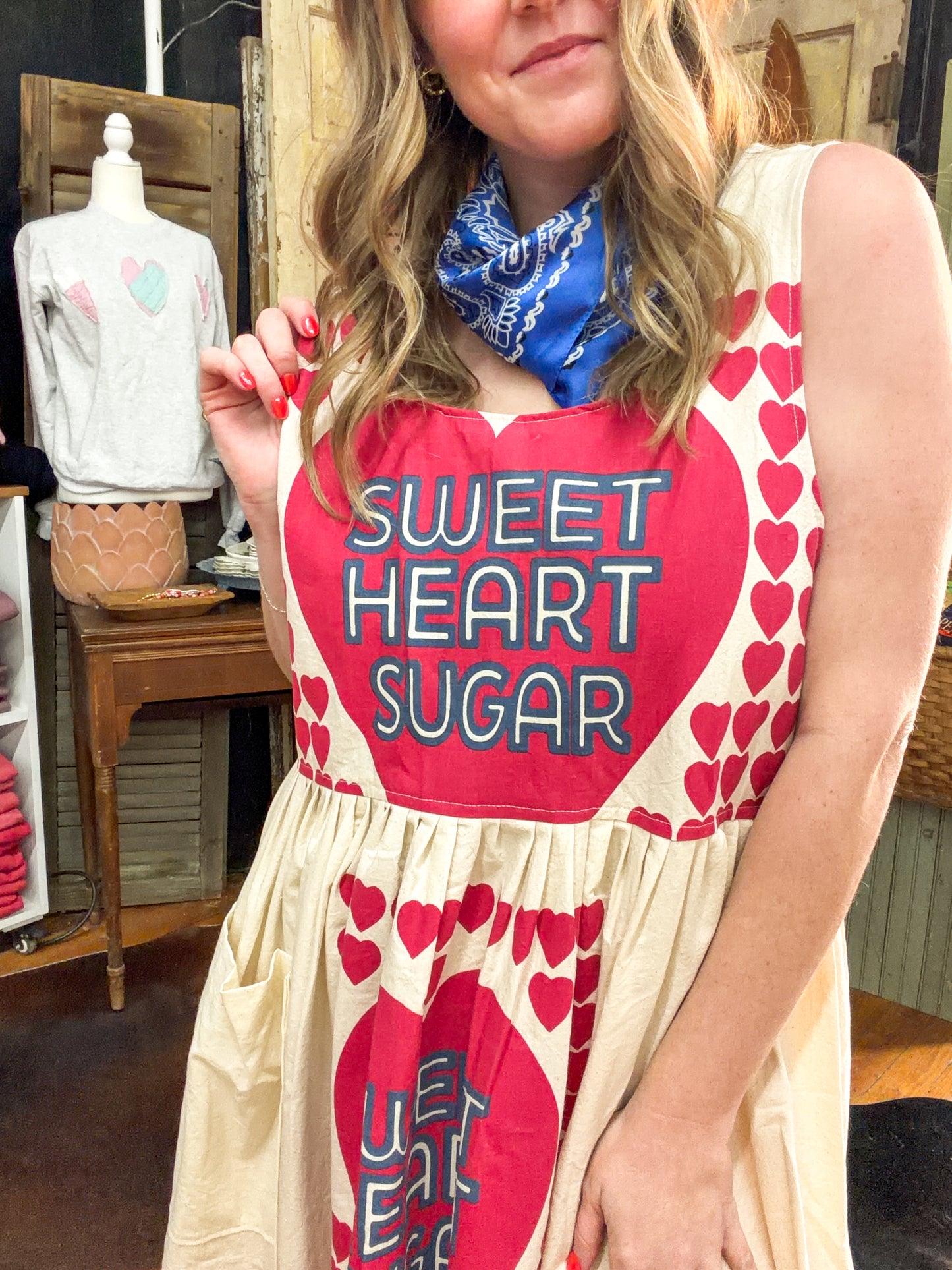 Sweet Heart Sugar Feed Sack Dress