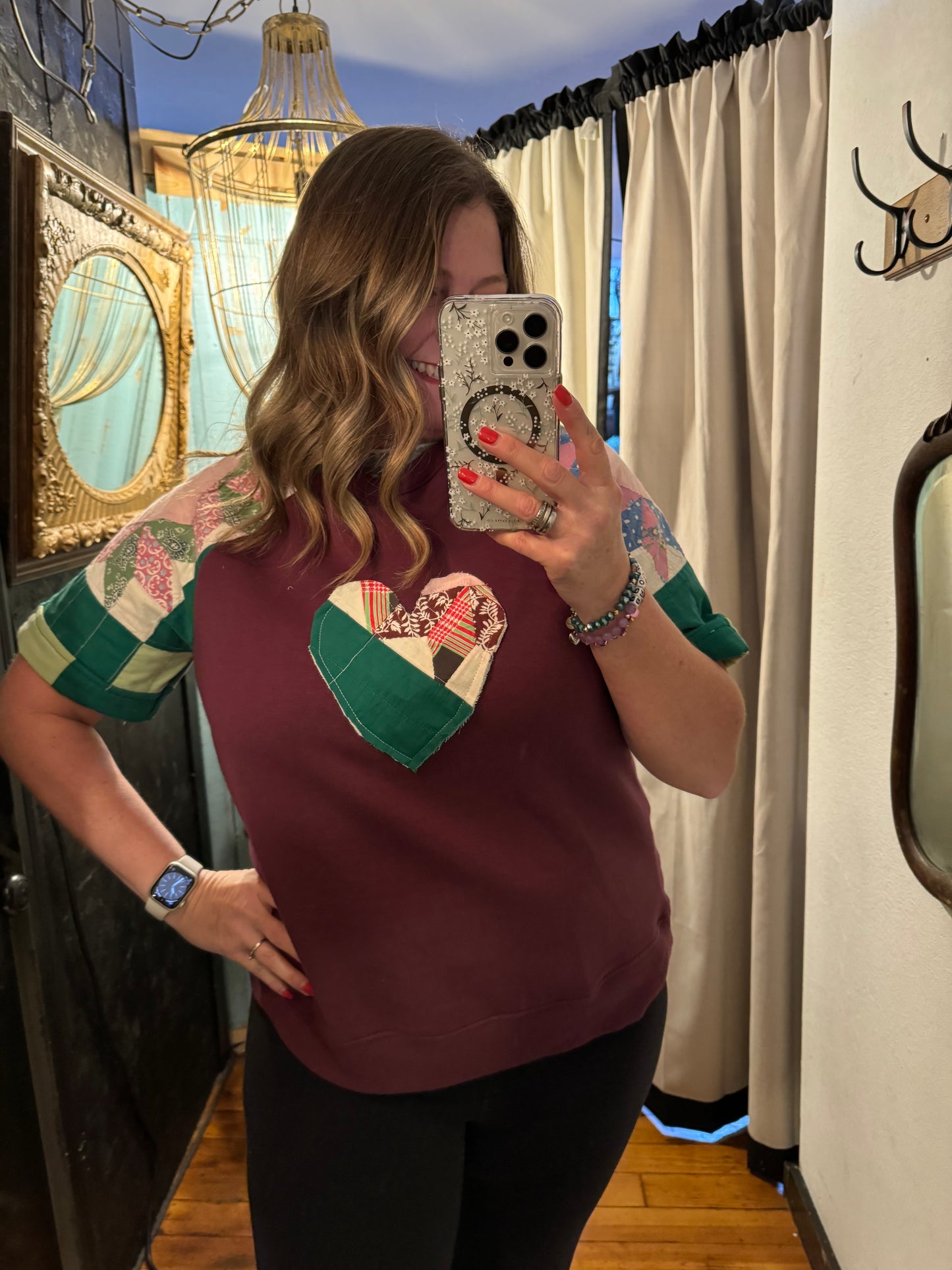 Quilted Heart and Sleeve Top