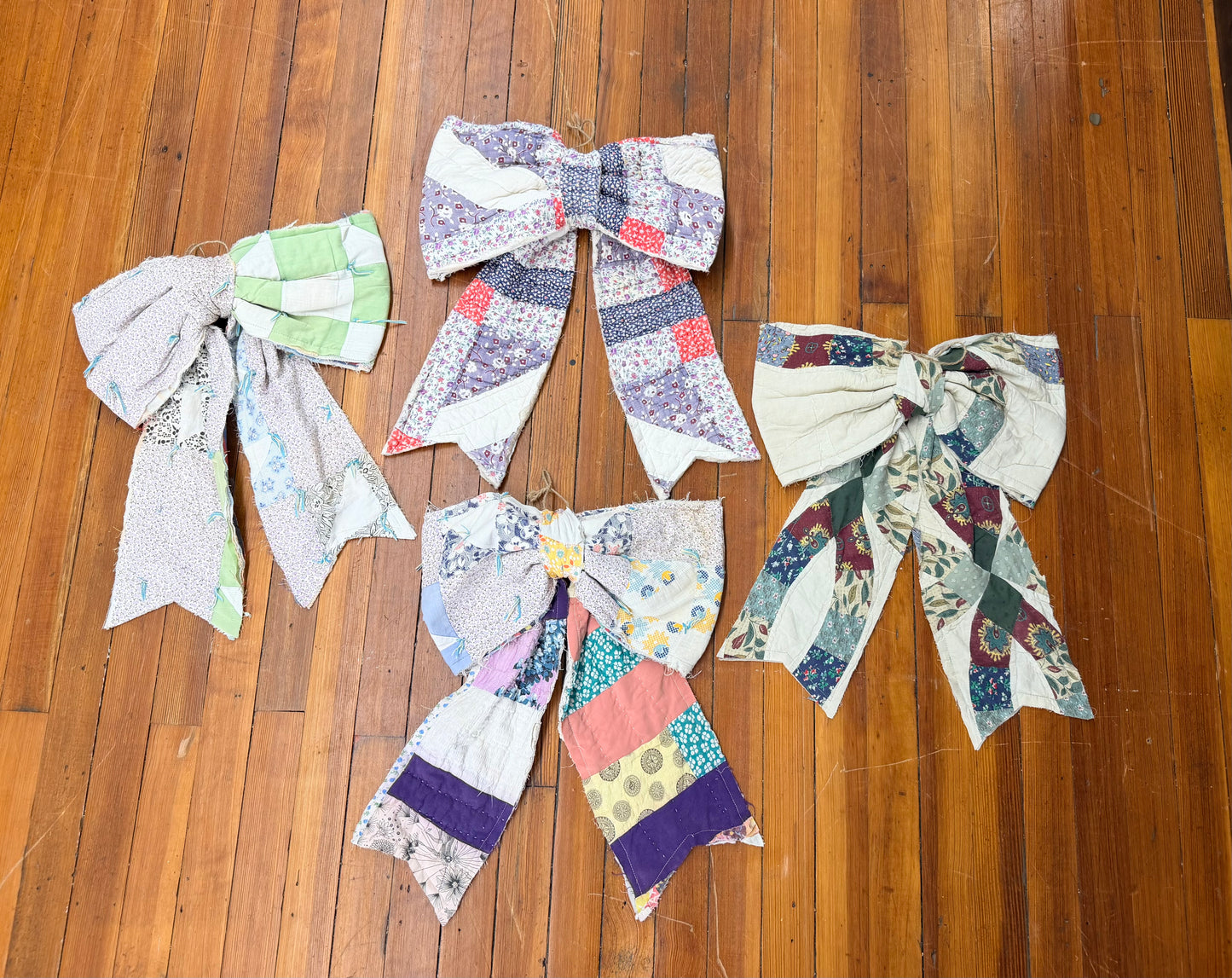 Handmade Vintage Style Quilted Bows