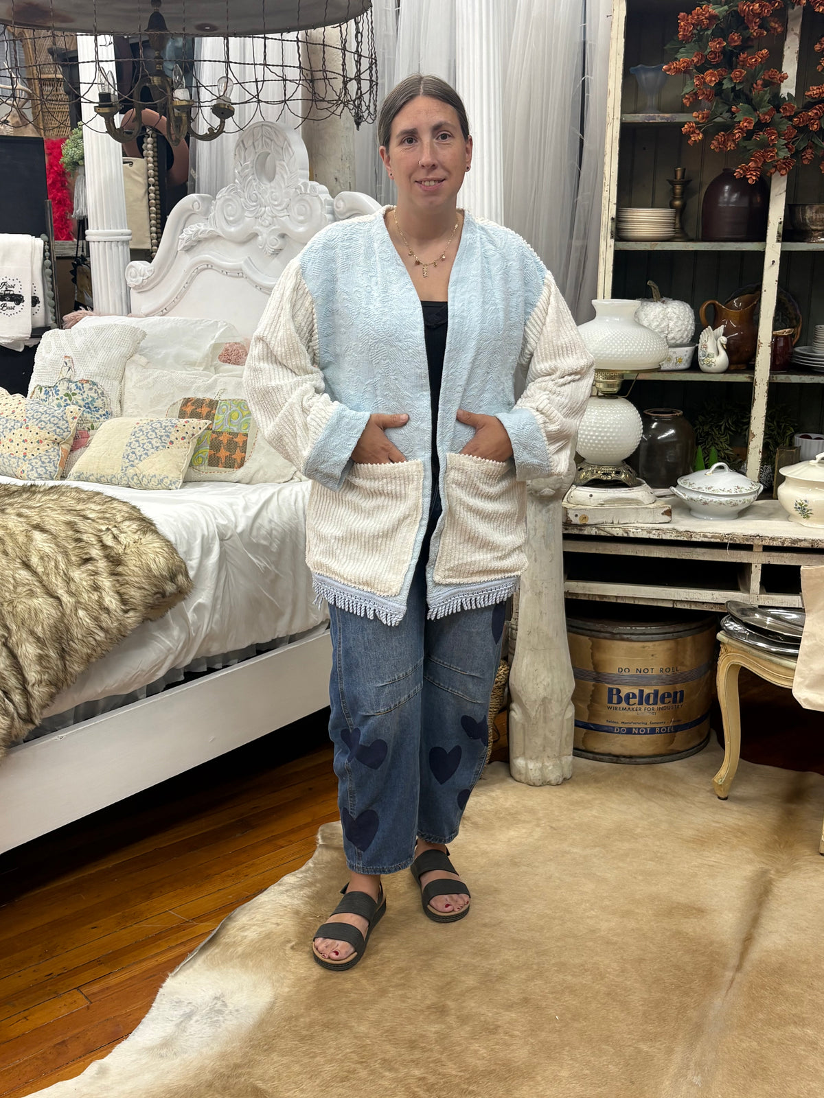 Handmade Vintage Chenille Cardigan