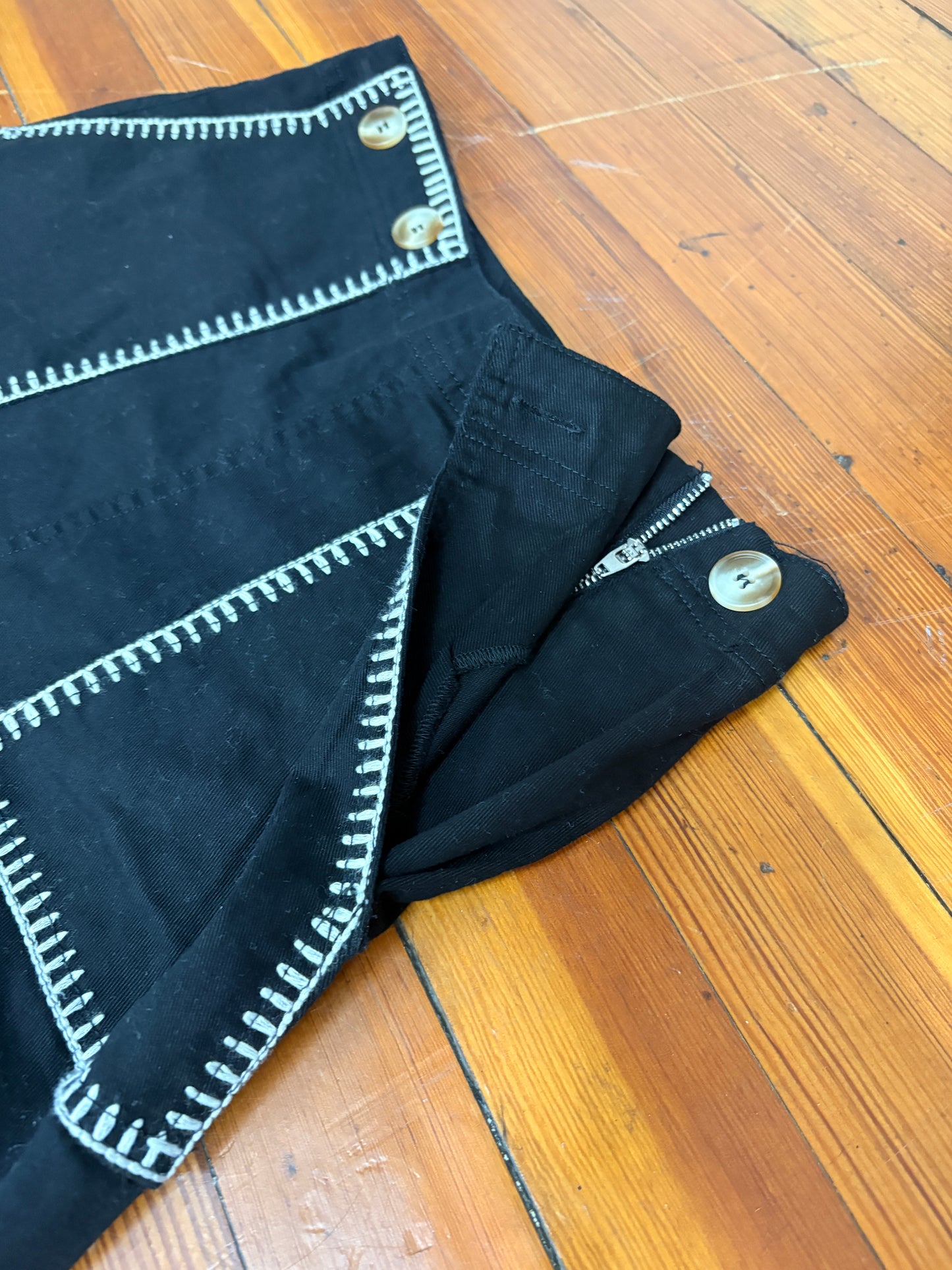 High Waisted Wide Leg Pant With Contrast Stitching