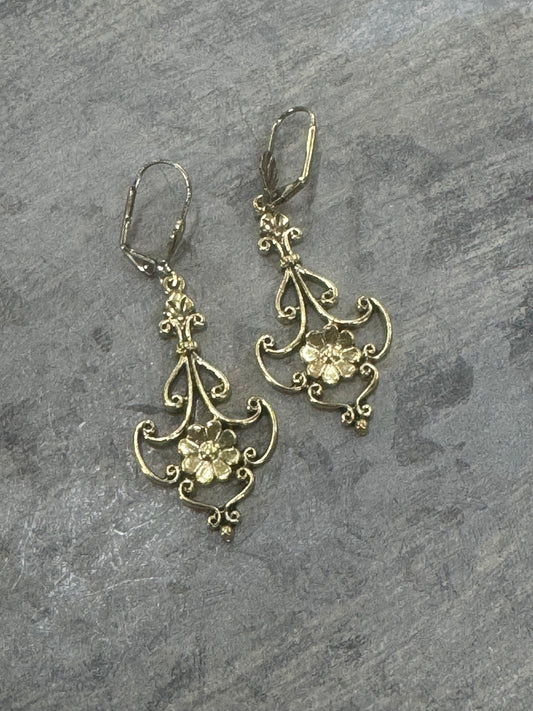 Ornate Gold Drop Earrings