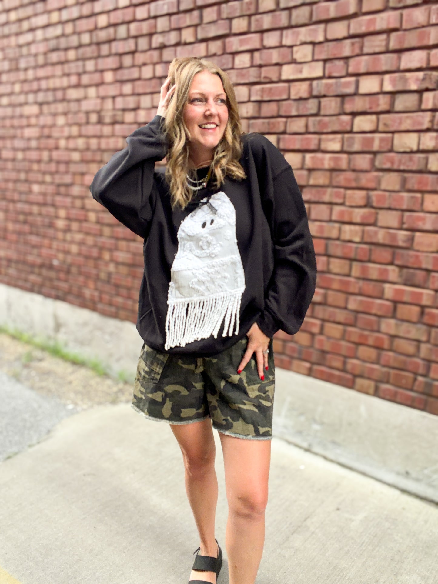 Vintage Chenille Ghost w/Fringe Sweatshirt
