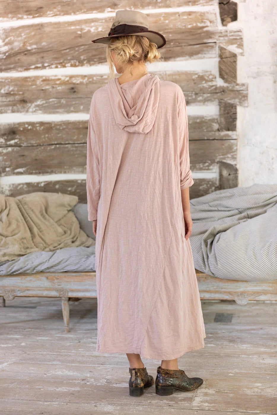 Magnolia Pearl Viggo Hoodie Tee Dress - Sunfaded Azalea