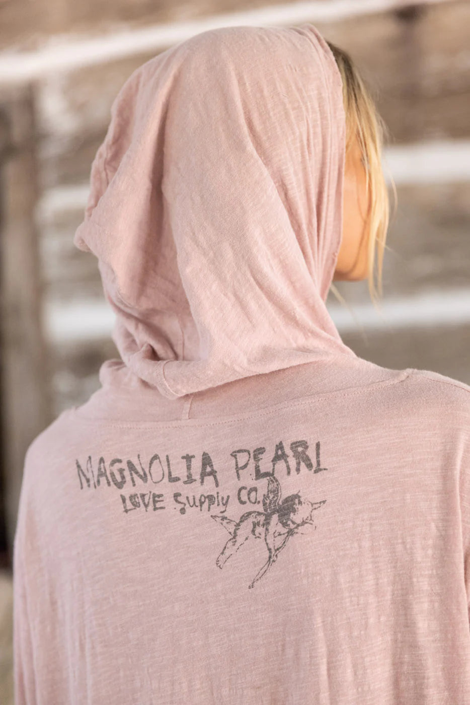 Magnolia Pearl Viggo Hoodie Tee Dress - Sunfaded Azalea