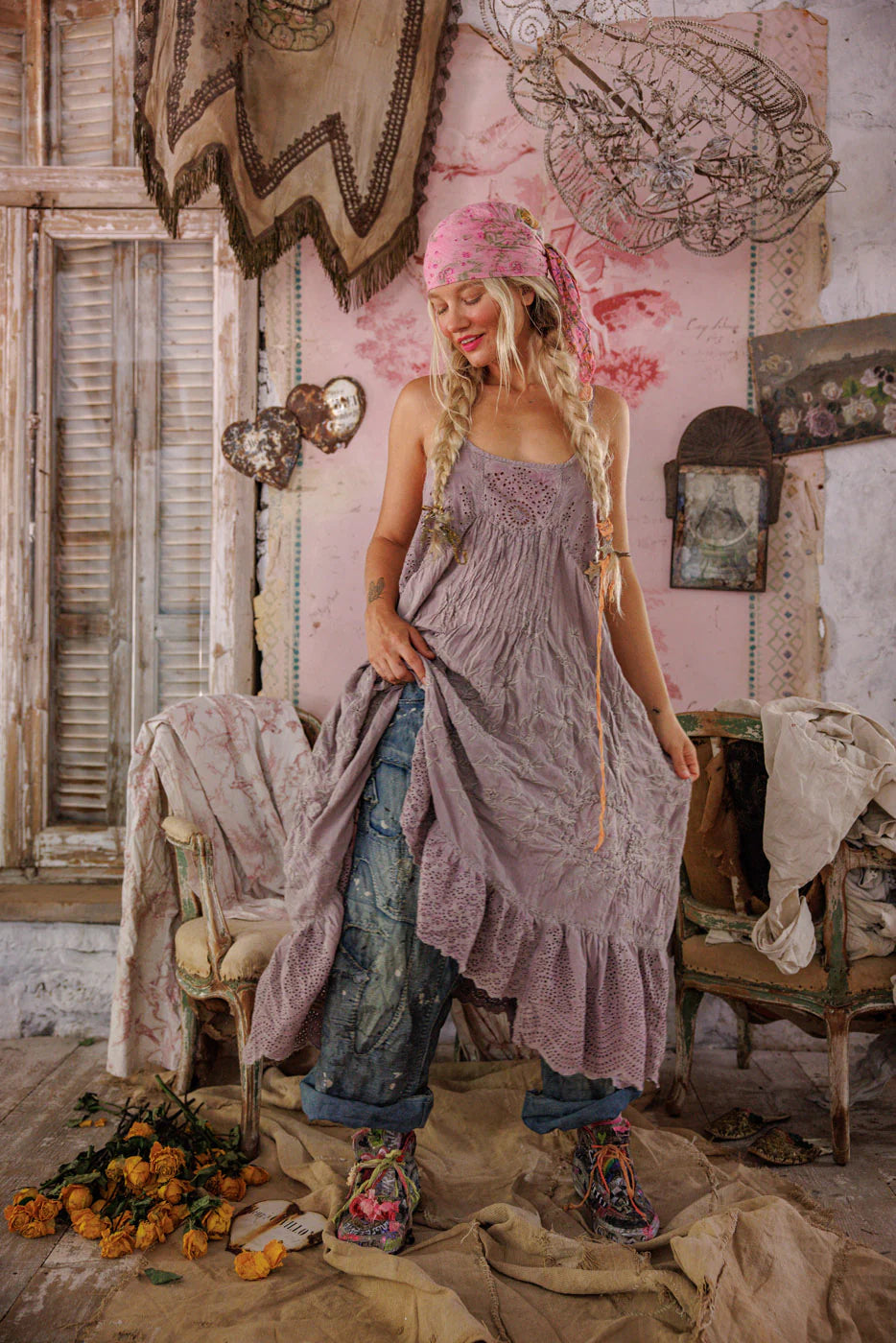 Magnolia Pearl Magnolia Pearl Vianney Slip Dress - Lilac Ash