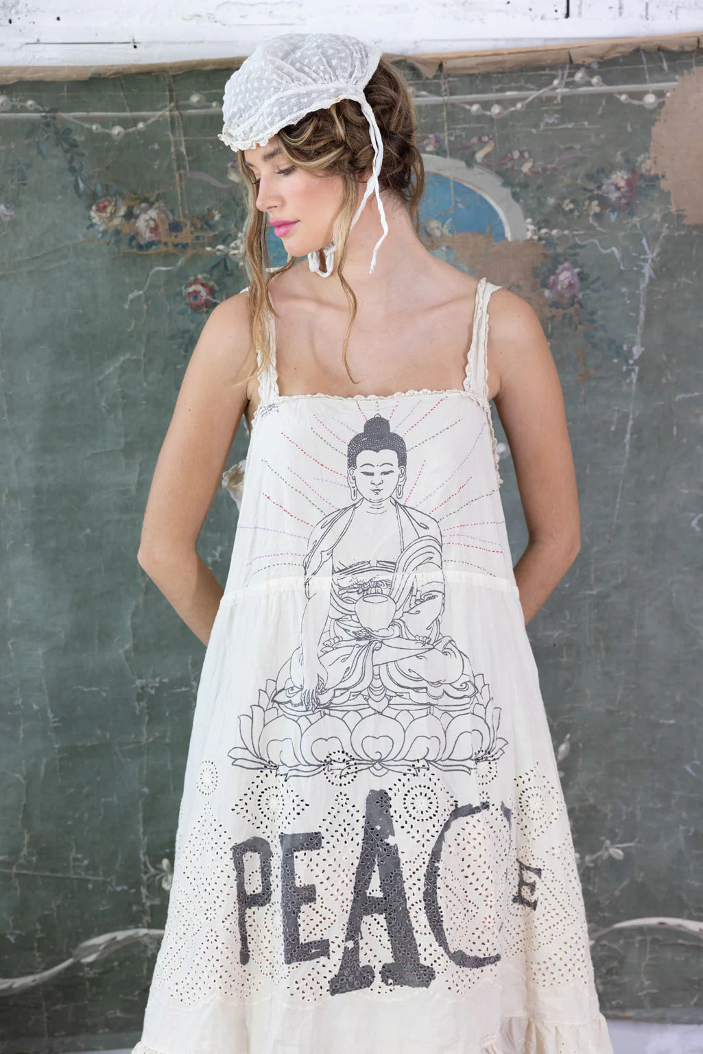 Magnolia Pearl Eyelet Tevy Peace Tank Dress - Moonlight