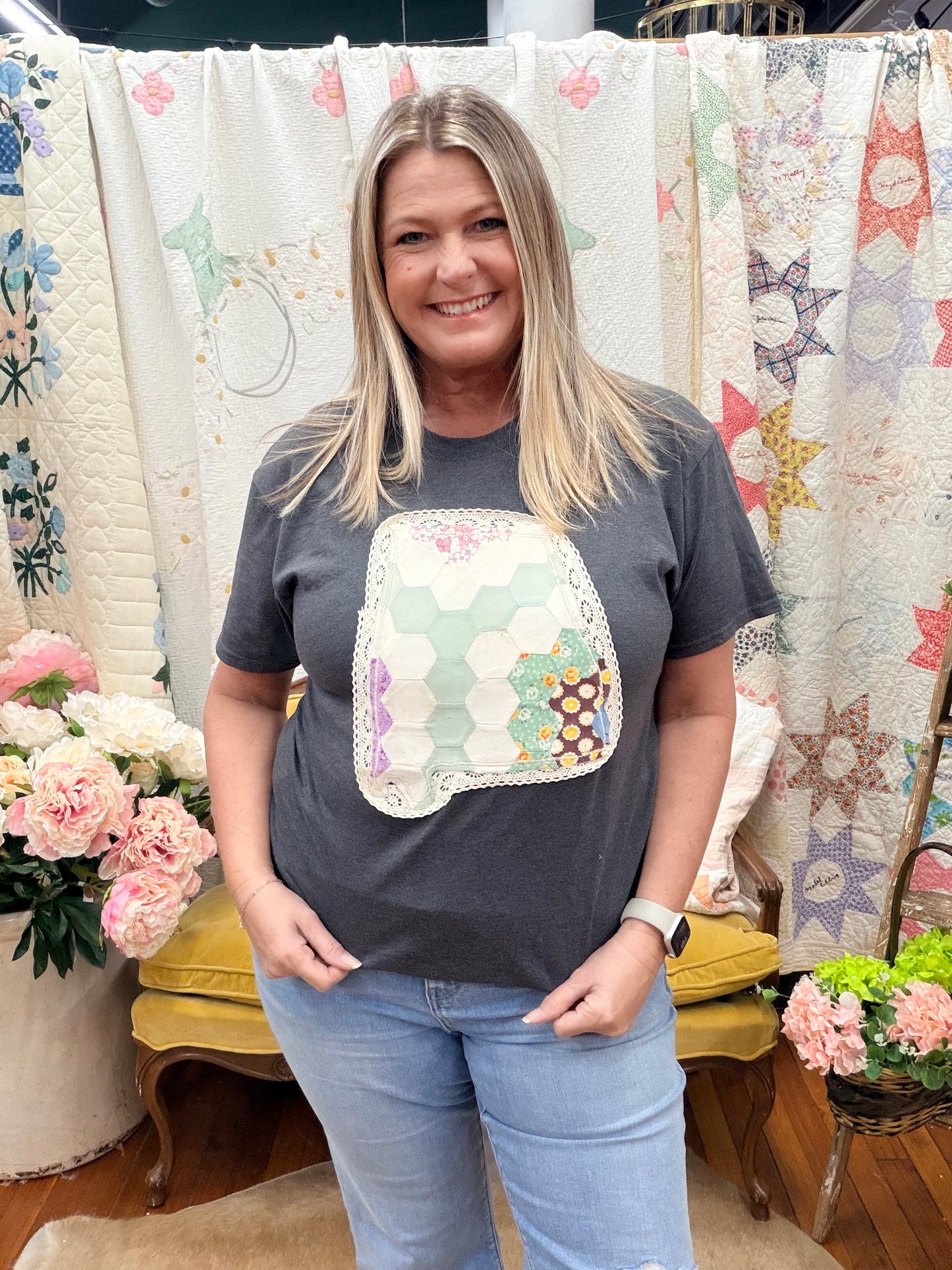 Quilted State of Alabama Tee