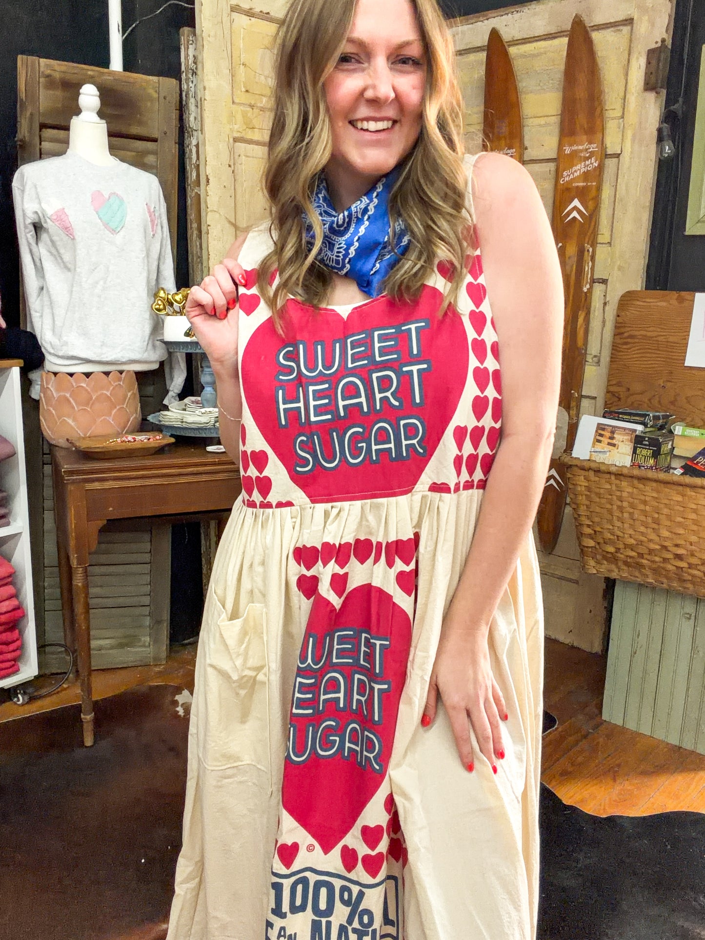 Sweet Heart Sugar Feed Sack Dress