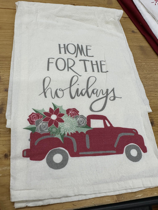 Home for the holidays hand towel