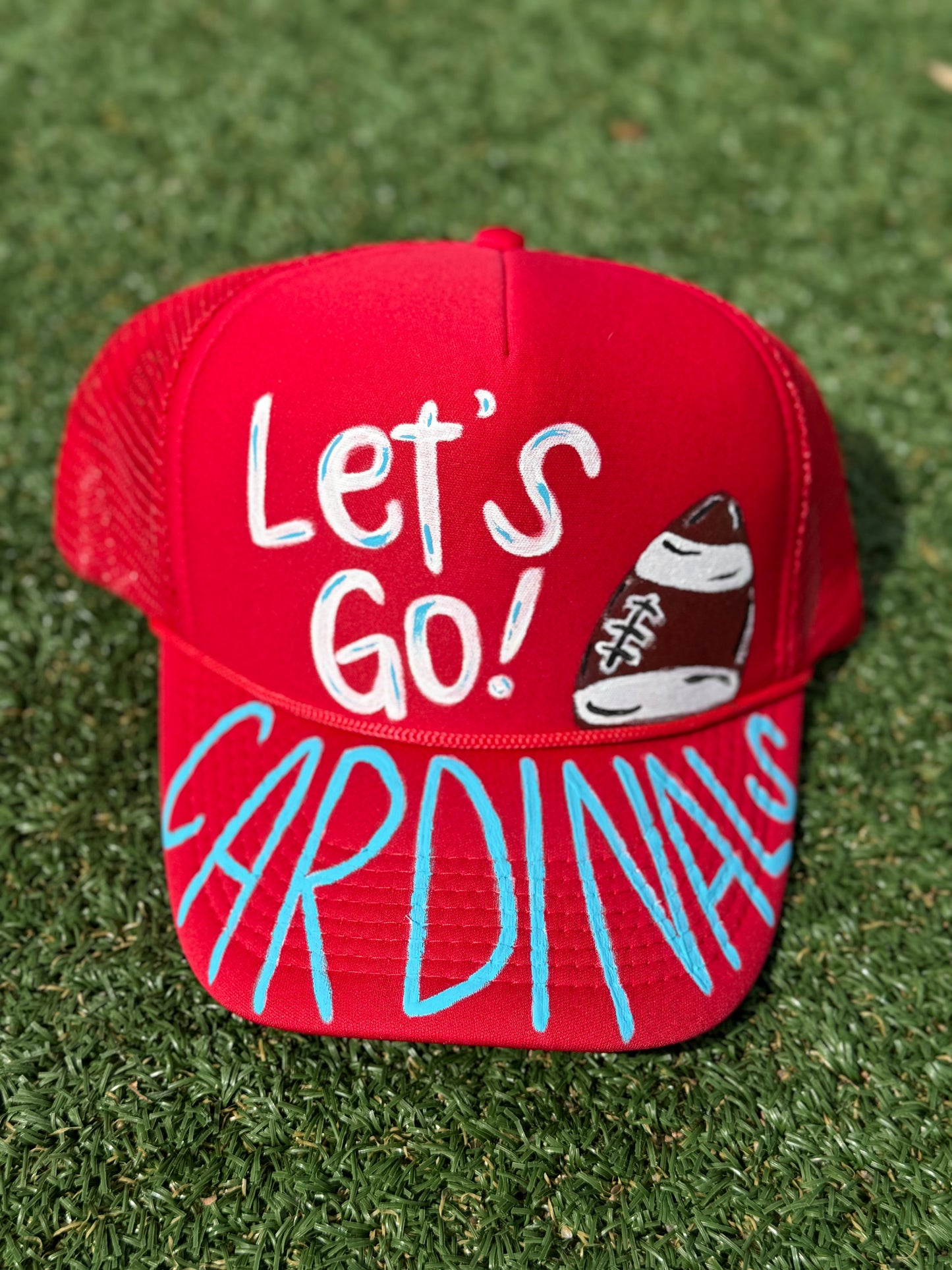 Lets Go Cardinals Football Trucker Hat