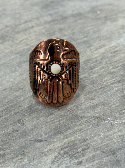 Western Thunderbird Cuff Adjustable Ring