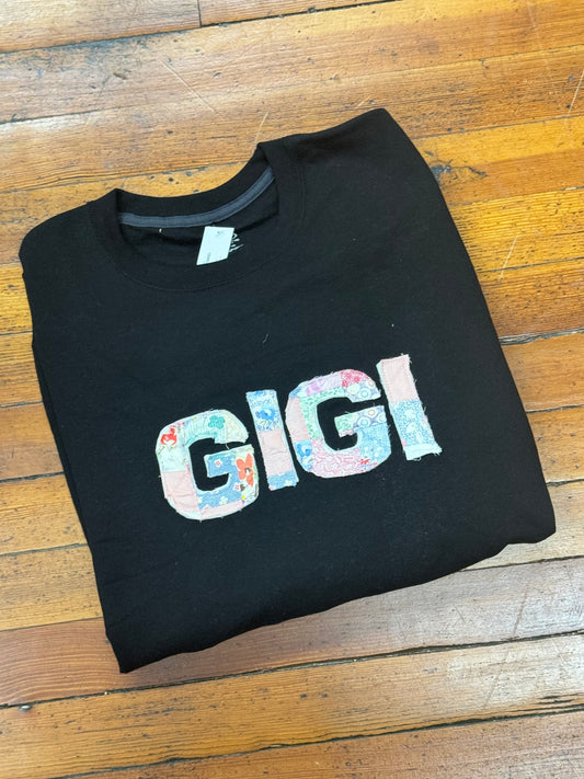 GIGI Quilt Patchwork Black Sweatshirt