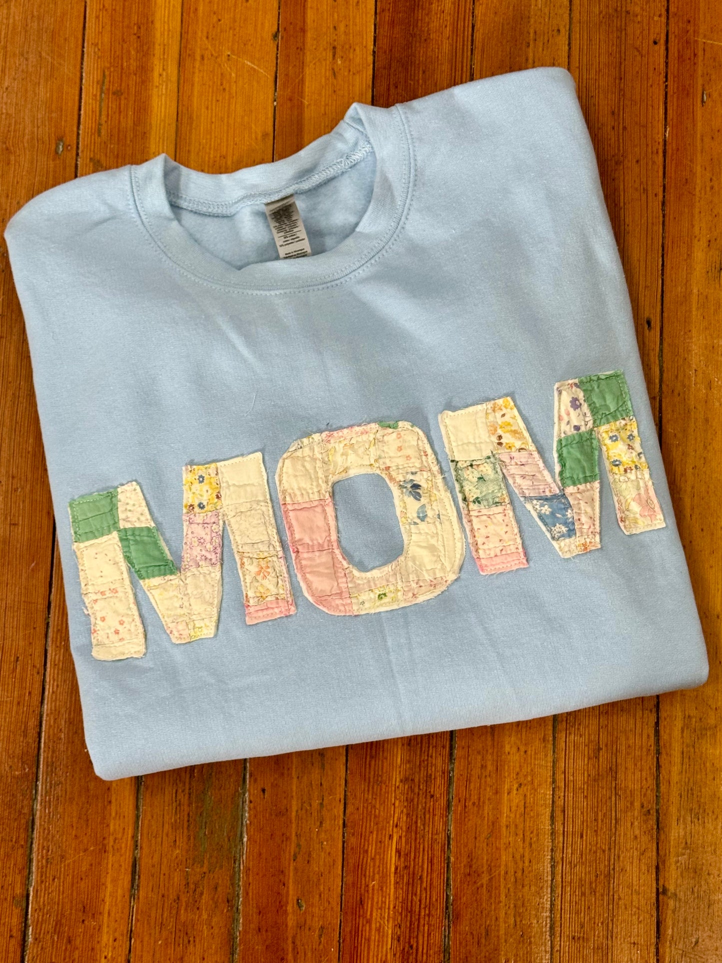 Stitched MOM Sweatshirt - Light Blue