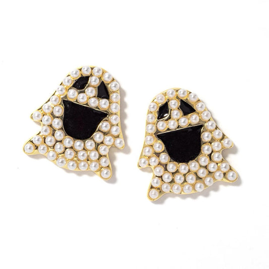 Erimish Pearl Ghost Earrings- Gold