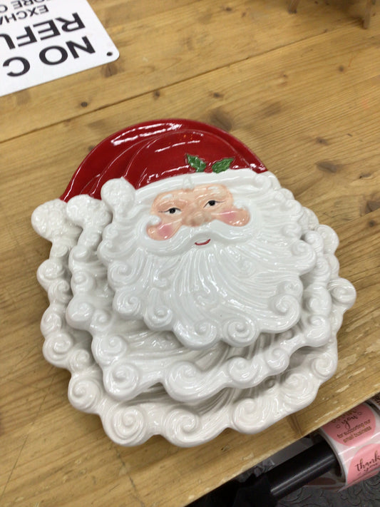 Big Jolly Santa Face Plates-Set of 3