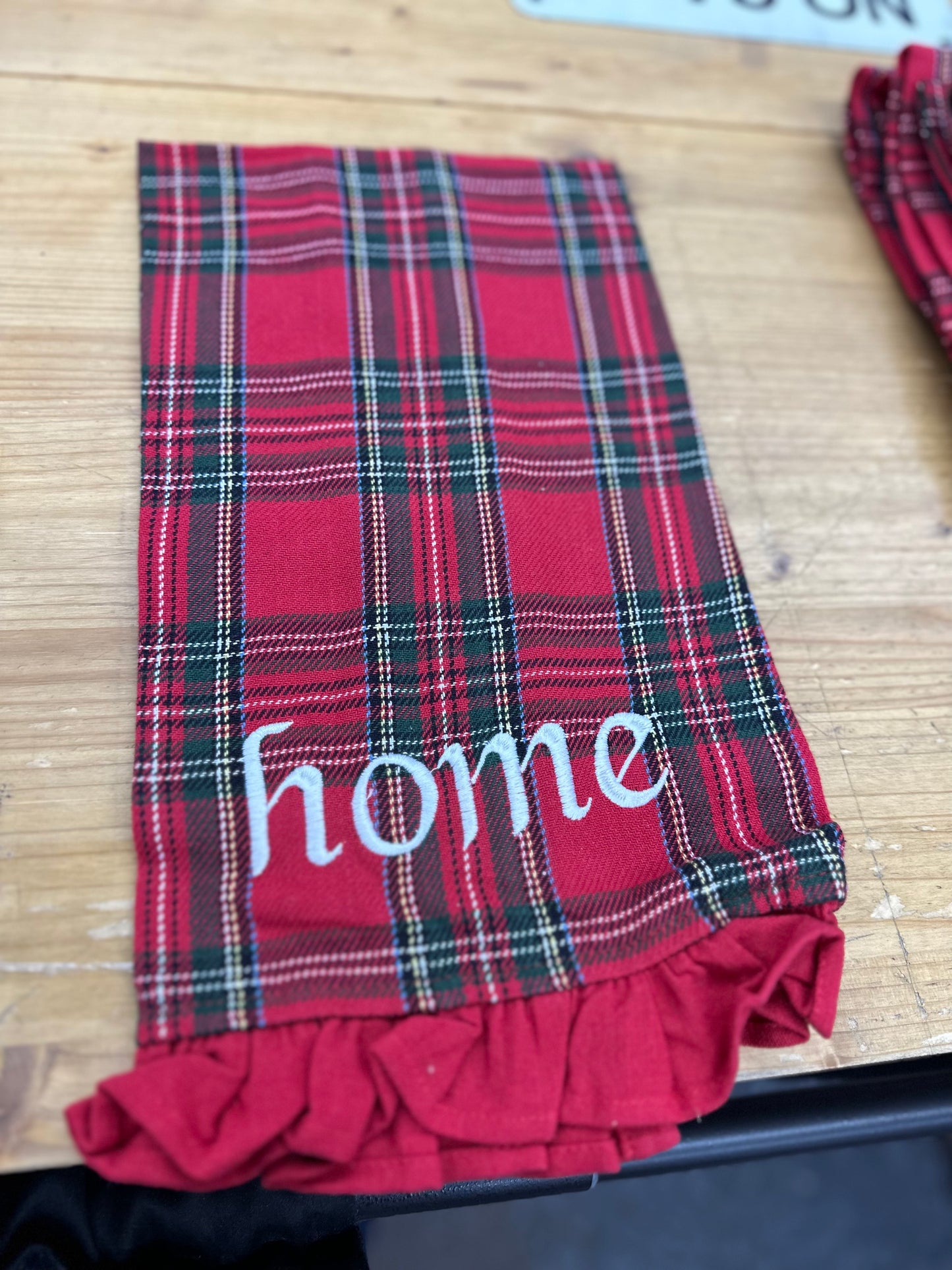 Christmas Plaid home/ hand towel