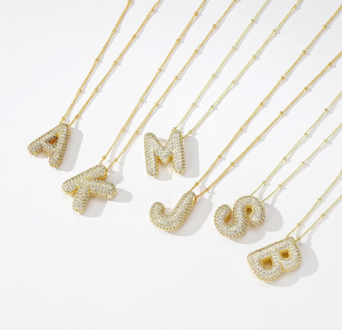 Gold Bling Initial Necklace