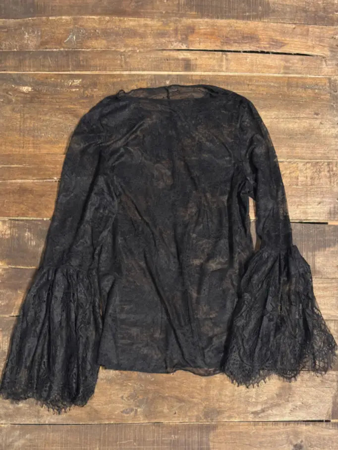 Jaded Gypsy Garden Tea Lace Top - Midnight