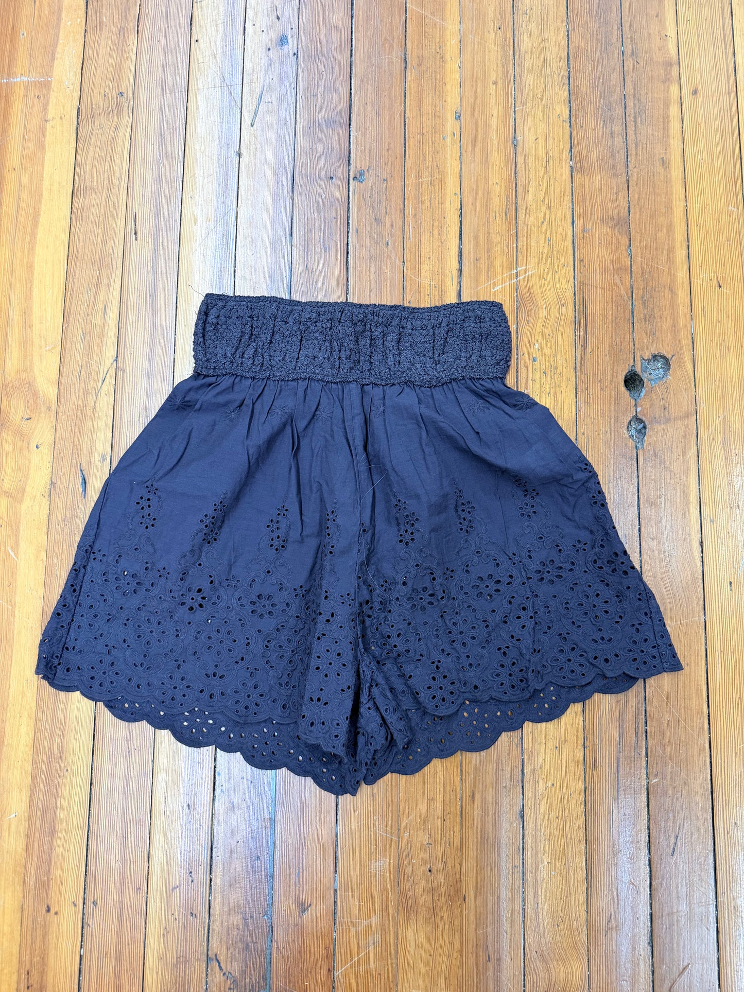 Jaded Gypsy Under Wraps Eyelet Shorts - Charcoal