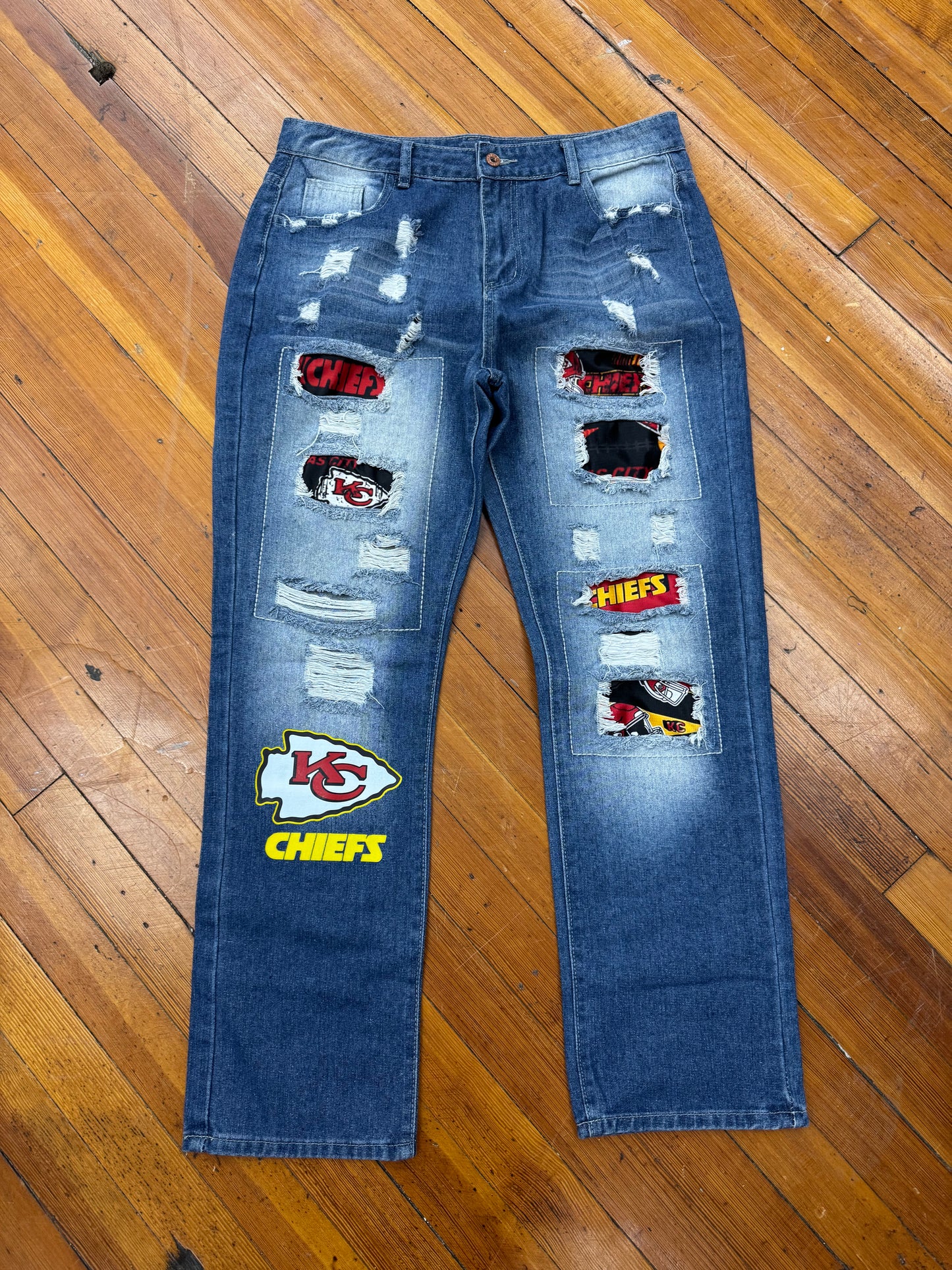 KC Chiefs Patchwork Jeans