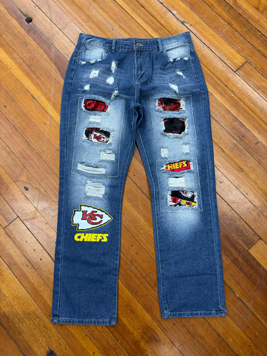 KC Chiefs Patchwork Jeans