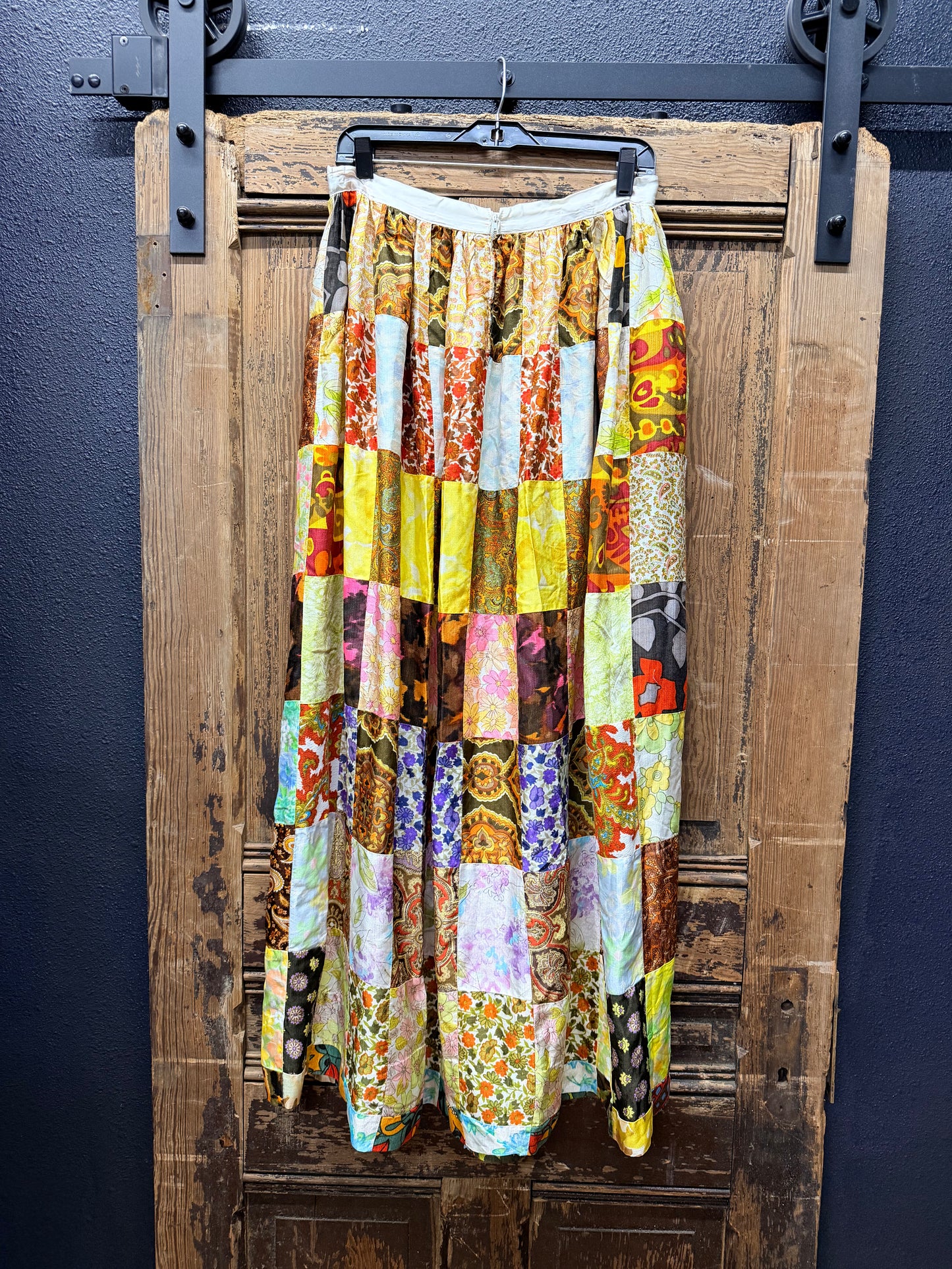 Quilted Patchwork Multi Pattern Maxi Skirt