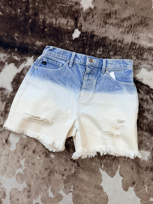 Kan Can High Rise Distressed 90's Boyfriend Shorts