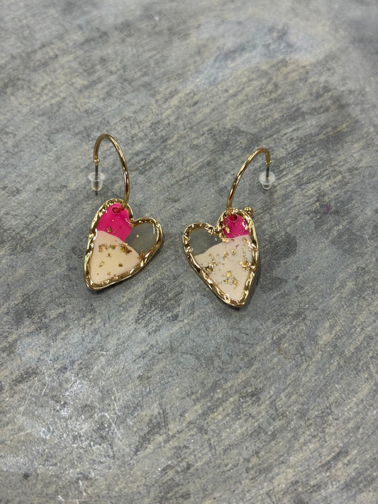 Hoop Heart Earrings