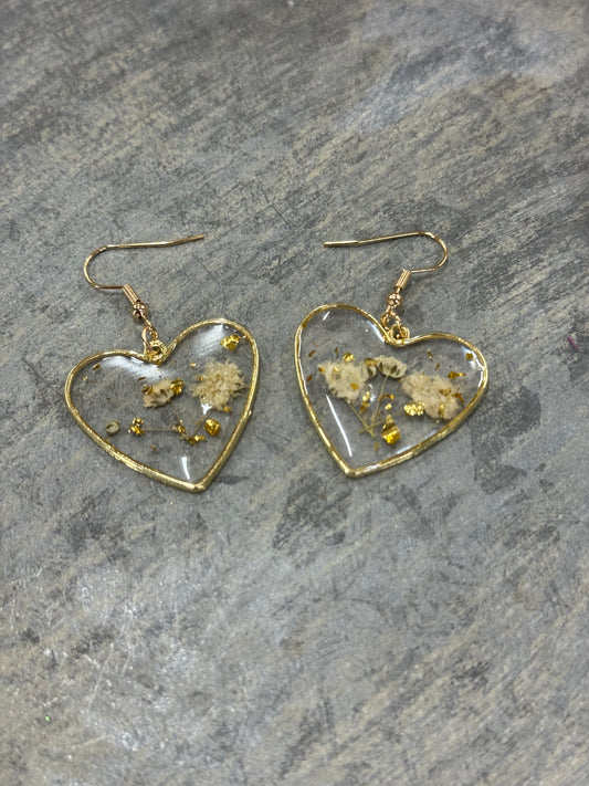 Acrylic Filled Heart Earrings