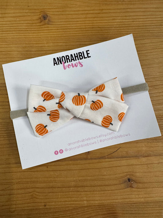 White Pumpkin Hair Bow