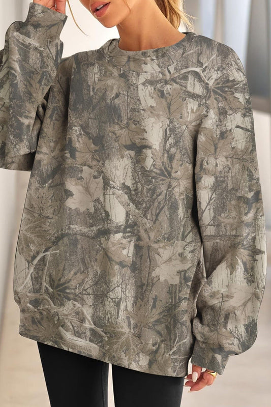 Camo Floral Oversized Sweatshirt