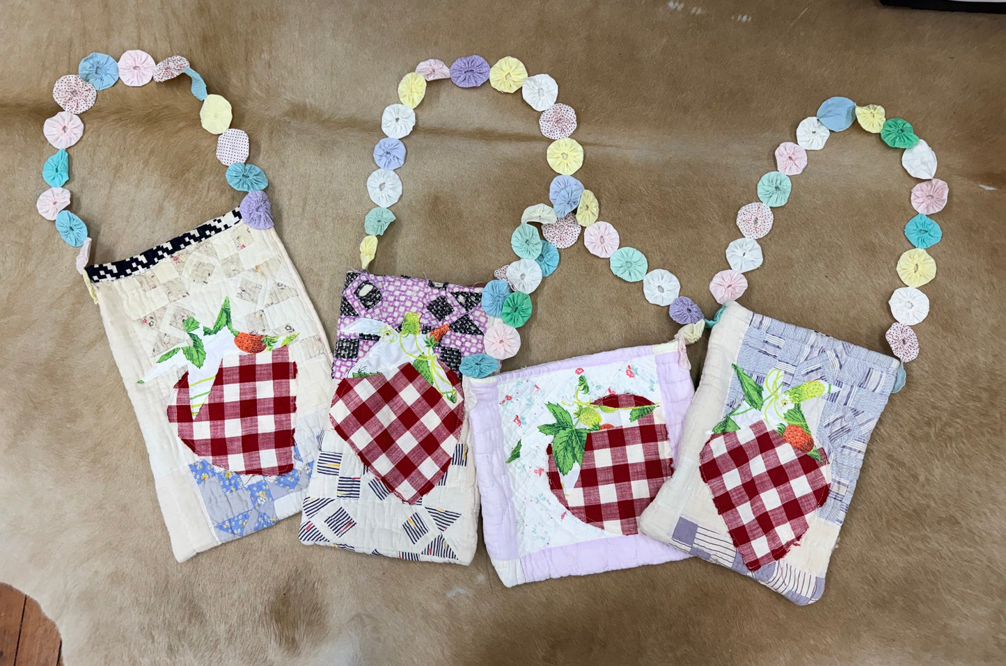 Quilted Handmade Strawberry Bag
