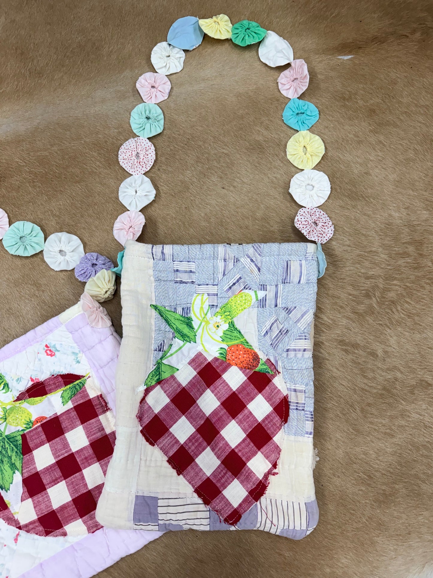 Quilted Handmade Strawberry Bag