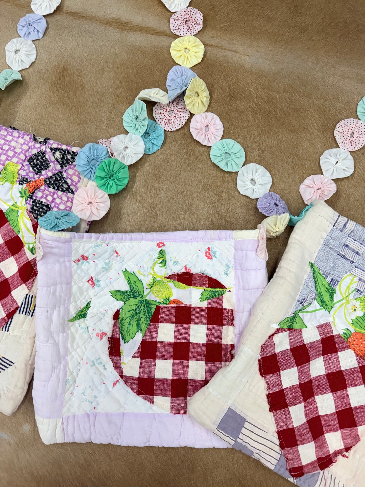 Quilted Handmade Strawberry Bag
