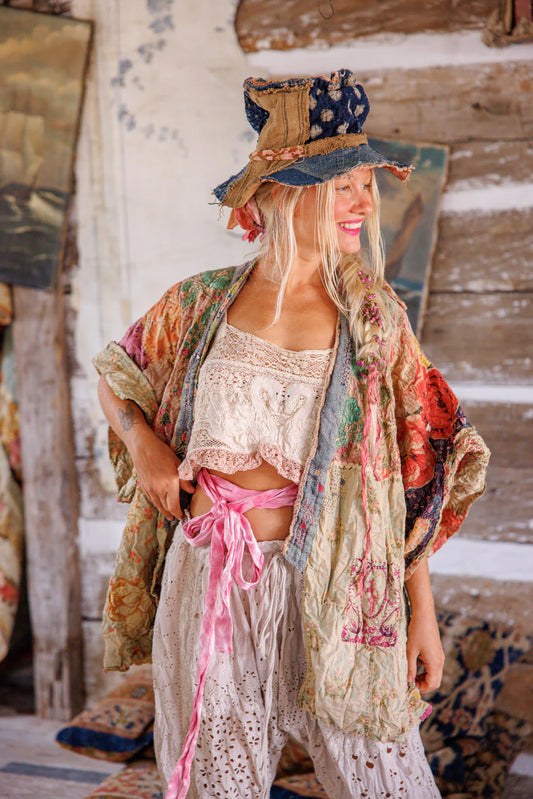 Magnolia Pearl Piecewise Crop Dashi Kimono - Wonderland