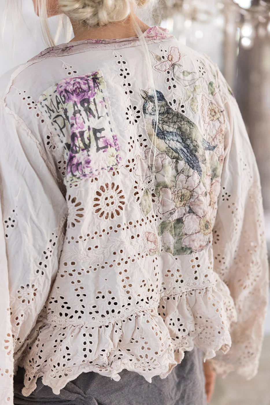 Magnolia Pearl Eyelet Lise Lotte Piano Shawl