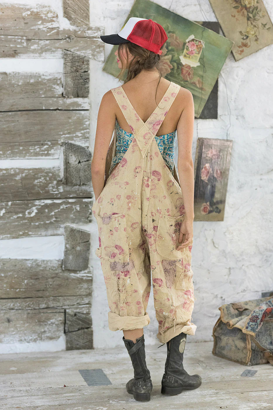 Magnolia Pearl Floral Print Overalls - Orchid Bloom