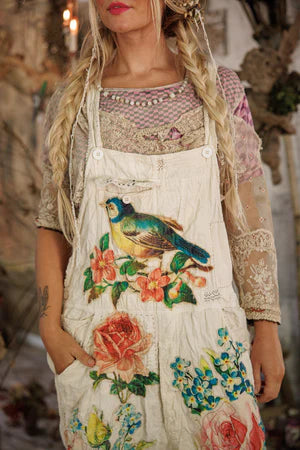 Magnolia Pearl Birdie Bouquet Benjamin Overalls - Moonlight