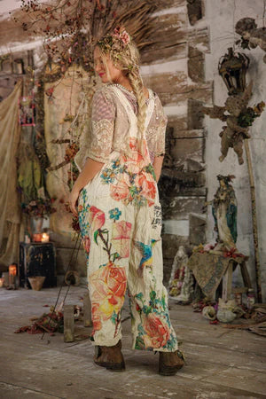 Magnolia Pearl Birdie Bouquet Benjamin Overalls - Moonlight