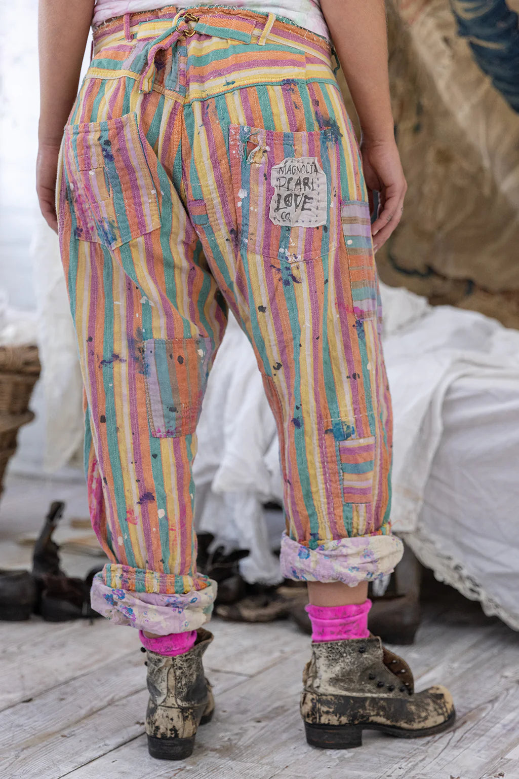 Magnolia Pearl Striped Miner Pants - Juicy Fruit