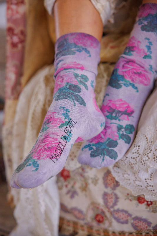 Magnolia Pearl Floral MP Socks - Brioni Rose