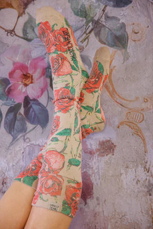 Magnolia Pearl Floral OTK Socks - You Are Roses