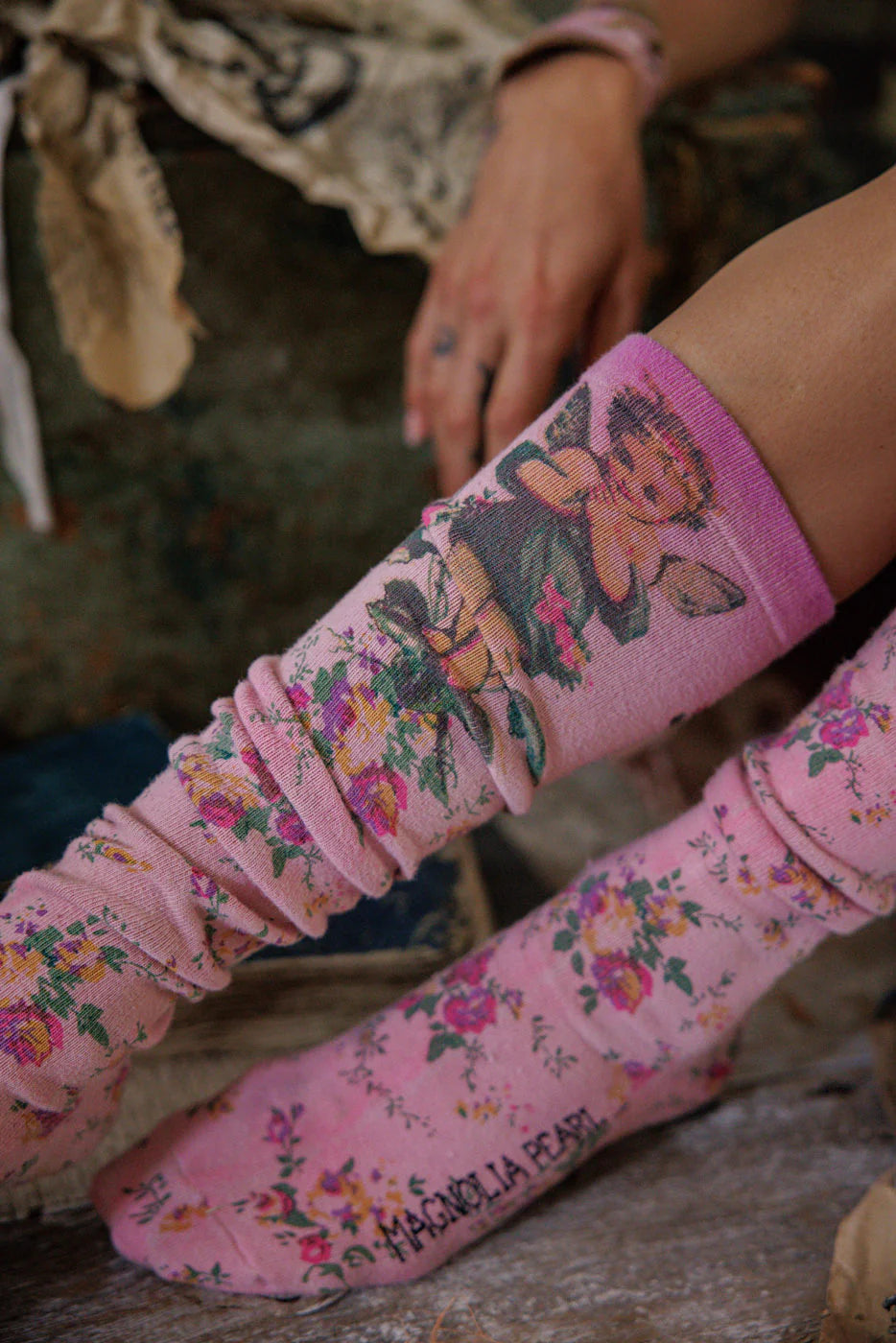 Magnolia Pearl Maysie OTK Socks - Valentine Pink