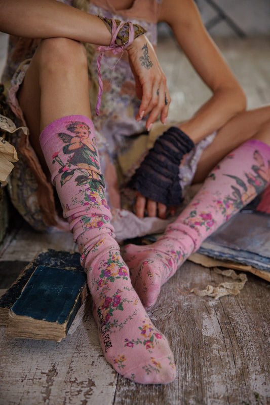 Magnolia Pearl Maysie OTK Socks - Valentine Pink