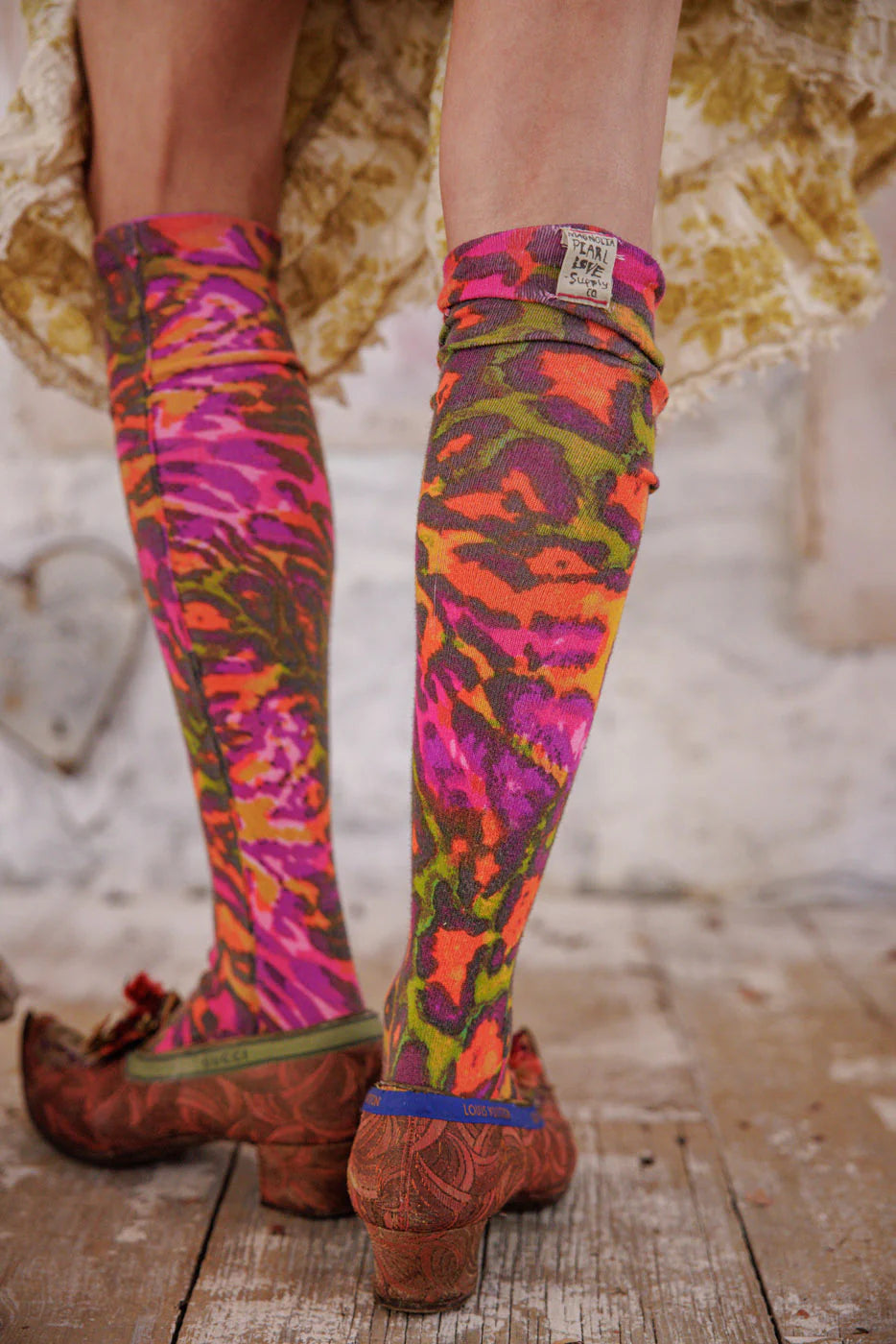 Magnolia Pearl Neon Leopard OTK Socks - Hairband